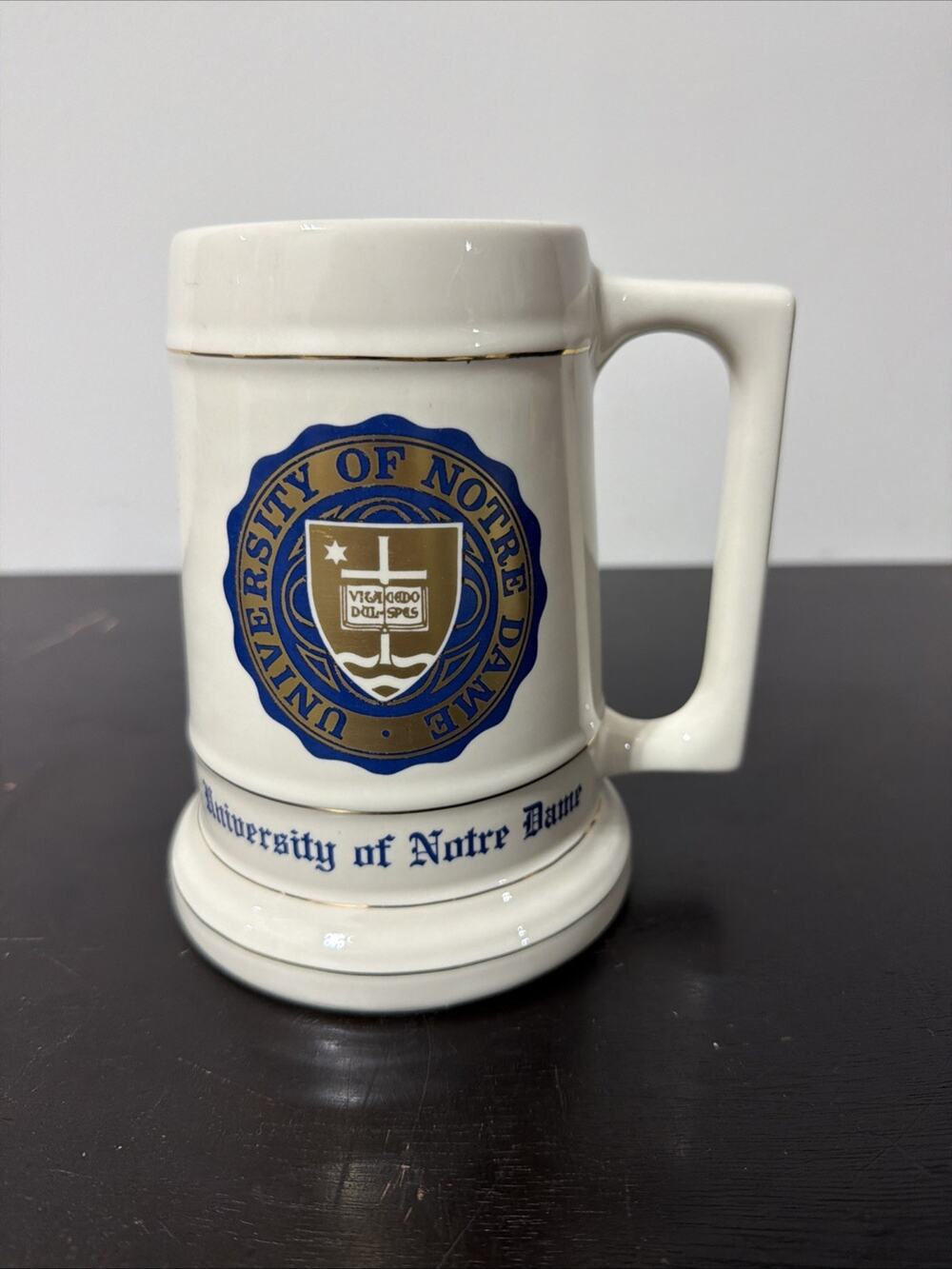 Vintage University of Notre Dame Mug Beer Stein Official Seal‎ Large 6"